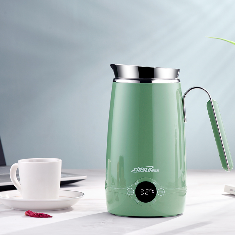 电热水壶0.5L迷你旅行水壶，带双壁冷触水壶，用于面条，甜点，茶和咖啡